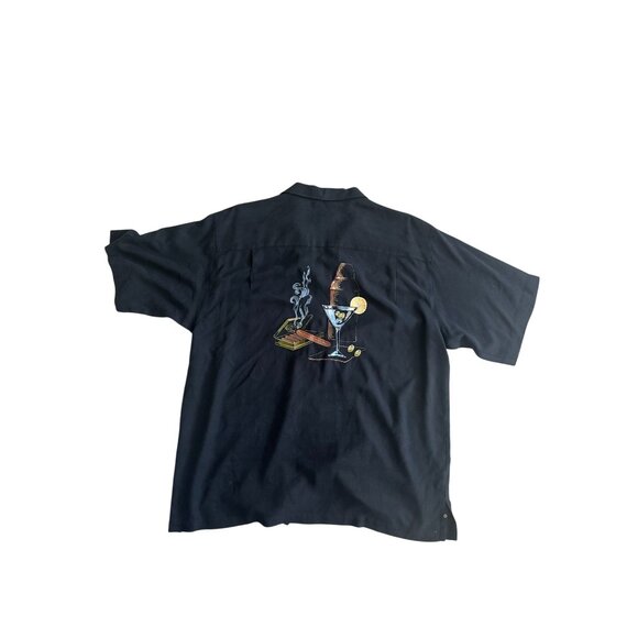 LUAU Men's Vintage Finest 100% Silk Cocktail Cigar Button Down Shirt Size XL - Picture 6 of 6